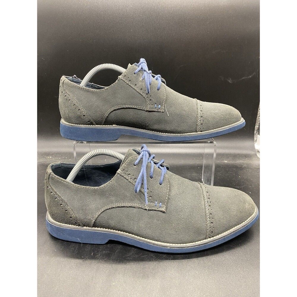 Joseph Abboud Collection Oxford Men’s Size 10 Gray Leather Cap Toe Lace Up Shoe